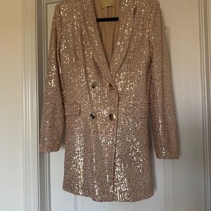 Judith March rose gold sequin blazer dress